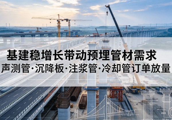扶风基建稳增长带动预埋监测管材需求，声测管、沉降板、注浆管订单持续放量
